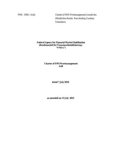 Charter of FMS Wertmanagement