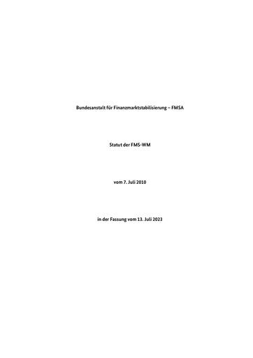 Statut der FMS Wertmanagement AöR