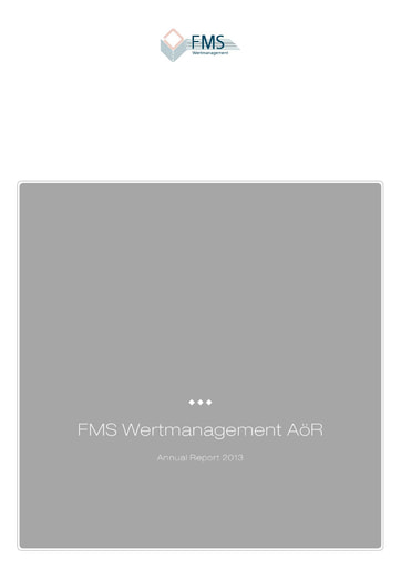 FMS Wertmanagement AöR - Annual Report 2013